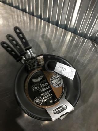 BRAND NEW! Vollrath Tribute Series Commercial Stainless Steel 10" Round Fry Pan! With CeramiGuard II Cook Surface! With Black Grip Handle! Model: 69110! 3X Your Bid!