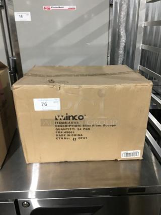 BRAND NEW! Winco Commercial Aluminum 85 Oz. Scoop! Model: AS-85! 24X Your Bid!