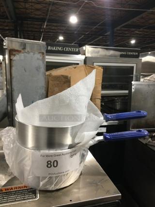 BRAND NEW! Vollrath Wear-Ever Series Commercial Tapered Aluminum 1-1/2 Qt. Saucepan! With Blue Grip Handle! Model: 434112! 2X Your Bid!