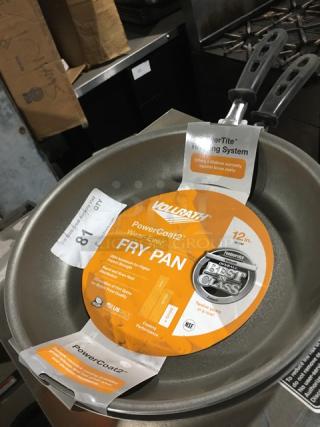 BRAND NEW! Vollrath Wear-Ever Series Commercial Aluminum 12" Non-Stick Fry Pan! With PowerCoat2 Surface! With Black Grip Handle! Model: 67812! 2X Your Bid!