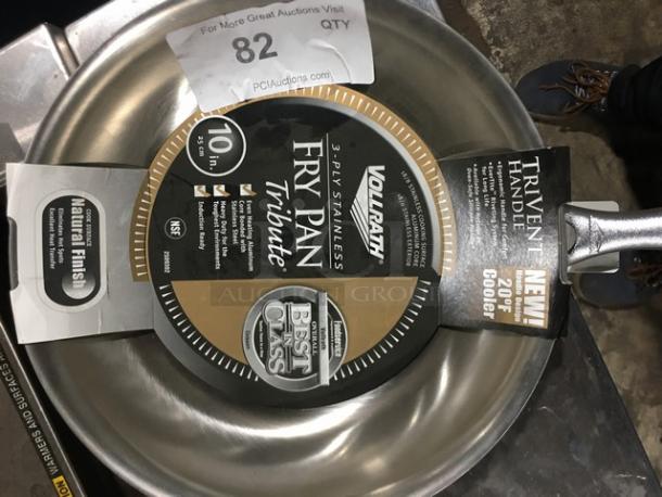 BRAND NEW! Vollrath Tribute Series Commercial Stainless Steel 10" Induction Ready Fry Pan! With Natural Finish Cook Surface! With Handle! Model: 69210! - Image 2 of 5