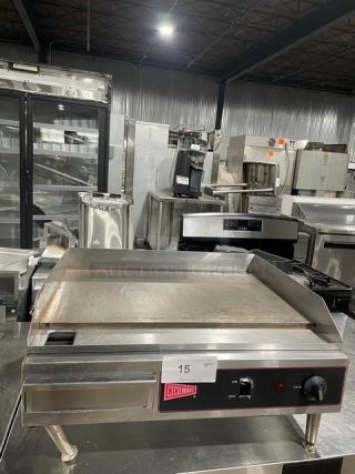 Cecilware Commercial Stainless Steel Electric Powered Countertop 24" Flat Griddle! With Thermostatic Control! Model: EL-1624! 240V! On Legs!