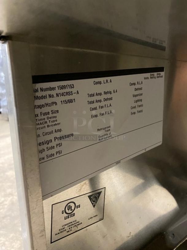 Norlake Commercial Stainless Steel Electric Powered Countertop Ice Crusher! With Hopper! Model: N14CRSS-A SN: 15091153! 115V 1 Phase! On Legs! - Image 8 of 9