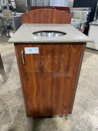 Commercial Wooden Enclosed Receptacle Cabinet! With Square Trash/Waste Bin! ALL ONE MONEY!