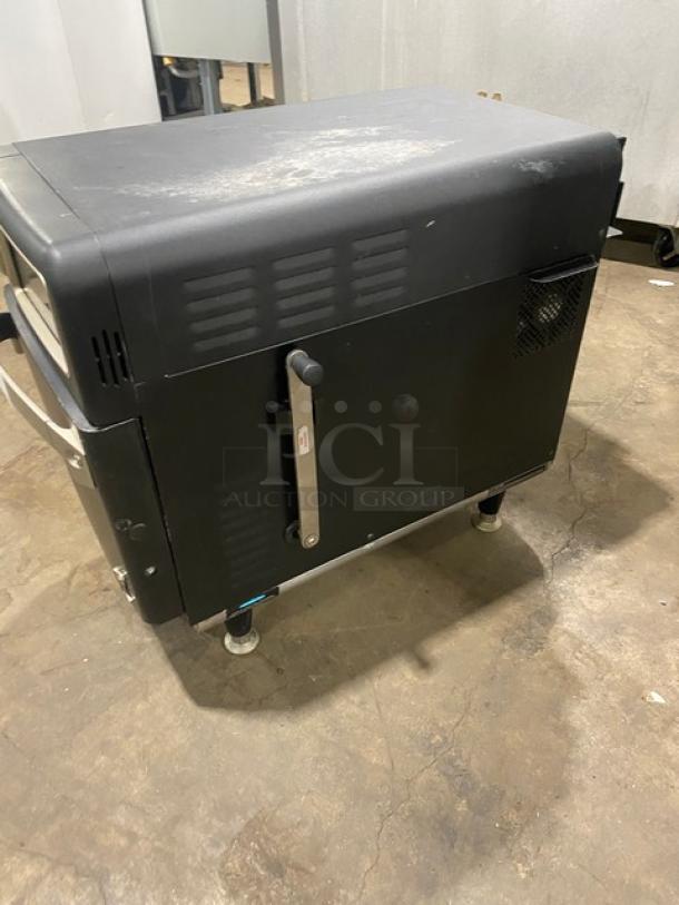 TurboChef! 2021! Late Model! Chipotle Style Commercial Black Electric Powered Countertop Cook Press Edition Ventless Rapid Cook Turbo Oven! With Crank Bar! Model: NGO SN: NGOTD43530! 208/240V 1 Phase! On Legs! - Image 3 of 9