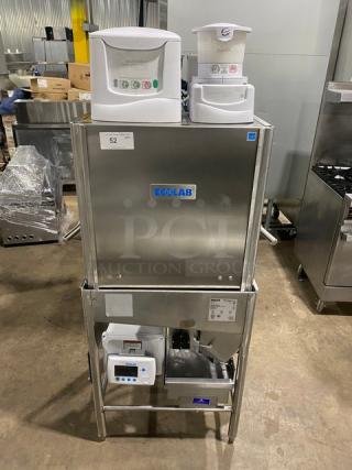 Ecolab Smartpower Series Commercial Stainless Steel Electric Powered Single Rack Warewashing System/Dish Washing Machine! Model: APEXTSC SN: 08A232136! 115V 1 Phase! On Legs! - Item #1189416