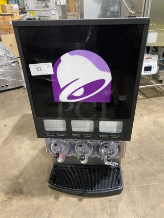 FBD Taco Bell Style Commercial Stainless Steel Electric Powered Countertop Triple Carbonated Frozen Beverage/Slushy Machine! With Drip Tray! Model: FBD 773 SN: 19060153! 208-230V! - Item #1189417