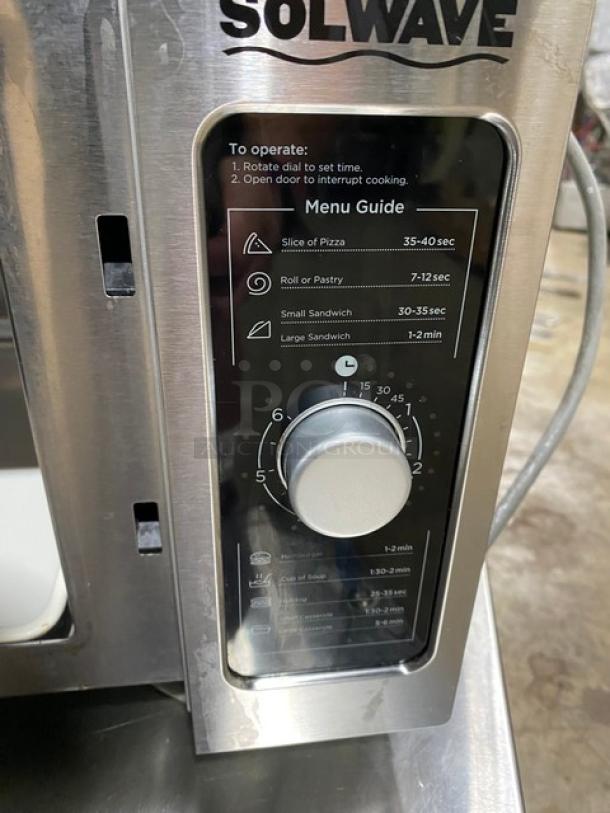 Solwave! 2021! Late Model! Commercial Stainless Steel Electric Powered Countertop Microwave Oven! With Dial Controls! Model: 180MW1000D SN: 210300046! 120V 1 Phase! - Image 8 of 8
