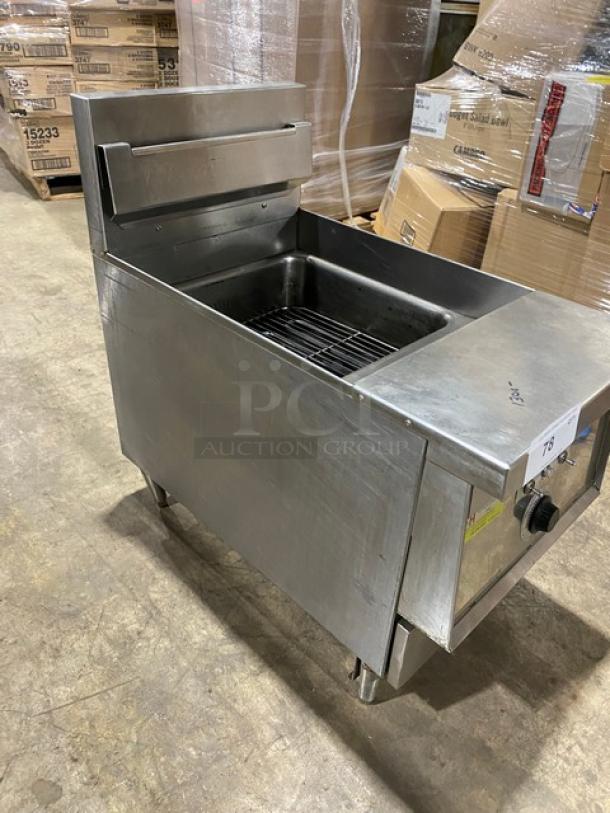 Keating Commercial Stainless Steel Electric Powered Countertop Instant Recovery Fryer! With Thermostatic Control! With Backsplash & Basket Hanger! Model: 14 CMBB SN: FE36461! 208-240V 3 Phase! On Legs! - Image 2 of 9
