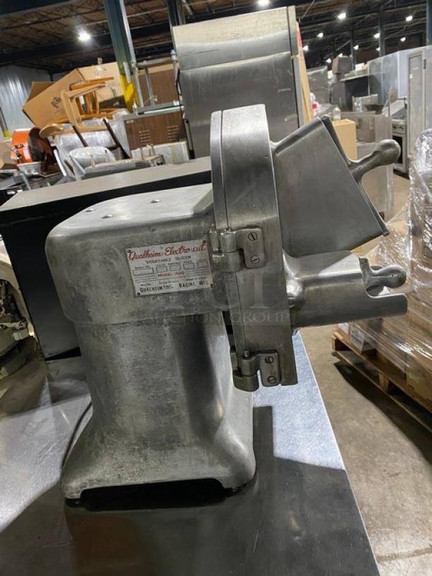 Qualheim Electro-Cut Series Commercial Electric Powered Countertop Heavy Duty Vegetable Slicer/Shredder/Grater! Model: 400 SN: 26769D! 115V 1 Phase! On Legs! - Image 3 of 9