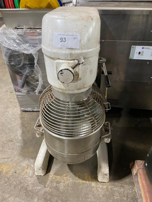 Eurodib Commercial Electric Powered 30 Qt. Planetary Mixer/Grinder! With Stainless Steel Mixing Bowl & Bowl Guard! With Spiral Hook Attachment! Model: M30A! 120V! WORKING WHEN REMOVED! - Image 1 of 10
