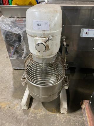 Eurodib Commercial Electric Powered 30 Qt. Planetary Mixer/Grinder! With Stainless Steel Mixing Bowl & Bowl Guard! With Spiral Hook Attachment! Model: M30A! 120V! WORKING WHEN REMOVED! - Item #1189509