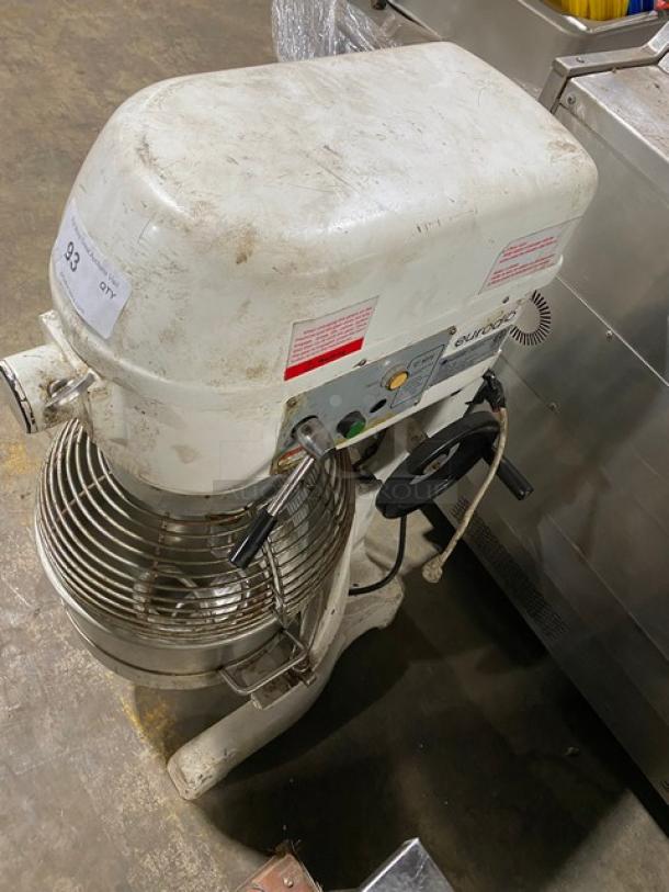 Eurodib Commercial Electric Powered 30 Qt. Planetary Mixer/Grinder! With Stainless Steel Mixing Bowl & Bowl Guard! With Spiral Hook Attachment! Model: M30A! 120V! WORKING WHEN REMOVED! - Image 2 of 10
