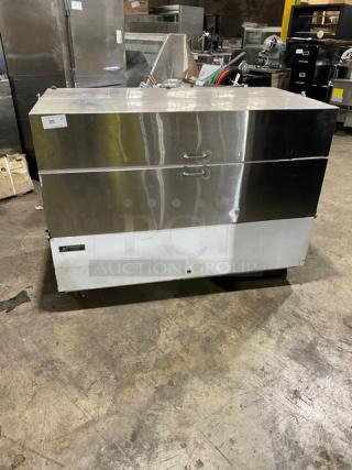 Powers Cream-O-Land Style Commercial White Stainless Steel Single Sided Milk Cooler! Model: 780 SN: A050029! 115V 1 Phase! On Casters! - Item #1189516
