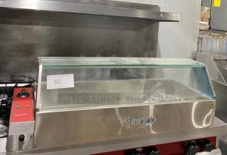 Avantco Commercial Stainless Steel Electric Powered Countertop 36" Bain Marie Buffet Style Food Warmer! With Thermostatic Control! With Clear Sneeze Guard! Model: 177BMFW3 SN: CK-230201R-645! 120V!