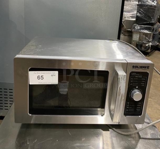 Solwave! 2021! Late Model! Commercial Stainless Steel Electric Powered Countertop Microwave Oven! With Dial Controls! Model: 180MW1000D SN: 210300046! 120V 1 Phase! - Image 1 of 8