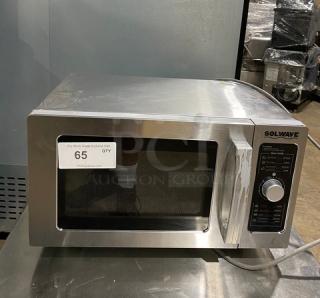 Solwave! 2021! Late Model! Commercial Stainless Steel Electric Powered Countertop Microwave Oven! With Dial Controls! Model: 180MW1000D SN: 210300046! 120V 1 Phase!