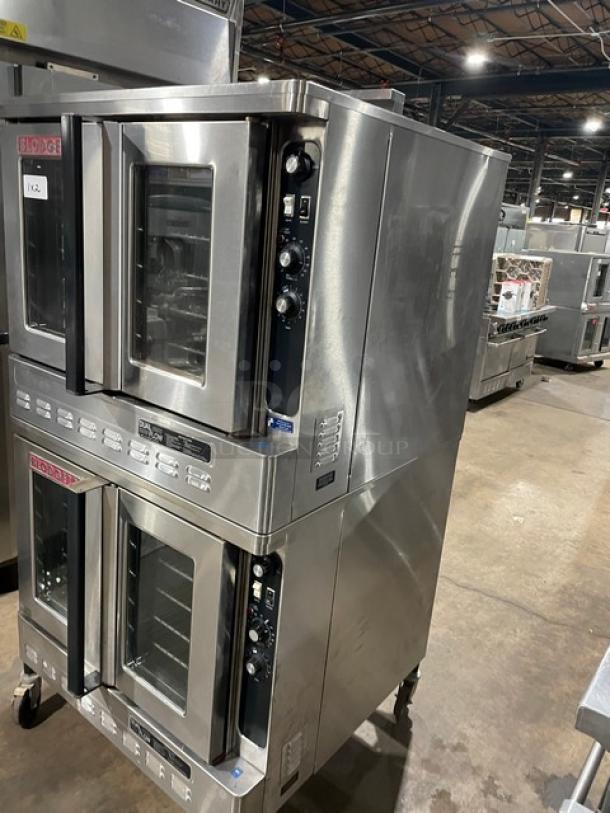 SWEET! Blodgett Commercial Stainless Steel Natural Gas Powered Double Stacked Dual-Flow Convection Oven! With Thermostatic Controls! With Wired Oven Racks! SN: 082902RA018T! On Casters! 2X Your Bid Makes One Unit! - Image 2 of 12