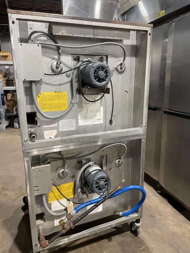 SWEET! Blodgett Commercial Stainless Steel Natural Gas Powered Double Stacked Dual-Flow Convection Oven! With Thermostatic Controls! With Wired Oven Racks! SN: 082902RA018T! On Casters! 2X Your Bid Makes One Unit! - Image 3 of 12