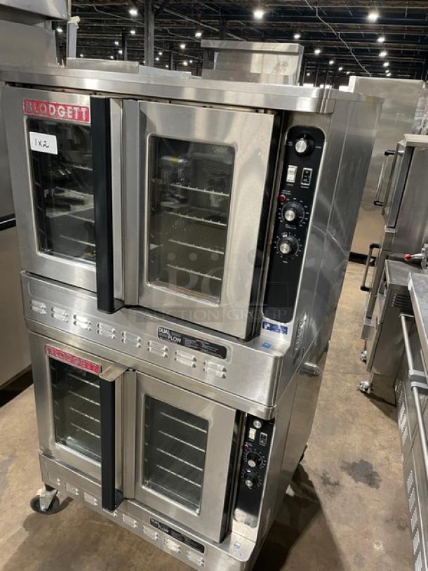 SWEET! Blodgett Commercial Stainless Steel Natural Gas Powered Double Stacked Dual-Flow Convection Oven! With Thermostatic Controls! With Wired Oven Racks! SN: 082902RA018T! On Casters! 2X Your Bid Makes One Unit! - Image 12 of 12