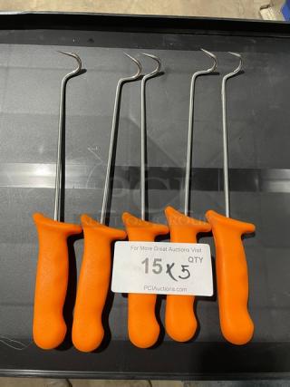 Dexter Russell Commercial Stainless Steel Node Hook With Bend! With Orange Grip Handle! 5X Your Bid!
