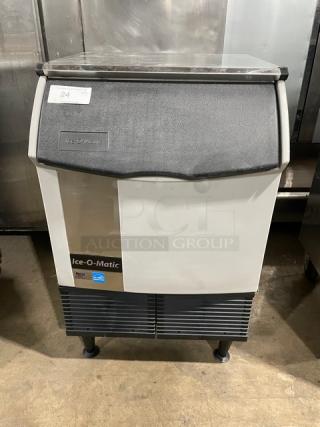 Ice-O-Matic Commercial Electric Powered Air-Cooled Undercounter Half Dice Ice Making Machine/Bin Combo! Energy Star Certified! Model: ICEU150HA4 SN: 12031280010241! 115V 1 Phase! On Legs!