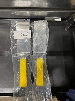 NEW! Dexter Russell Commercial Stainless Steel Basic Square Edge 8"x3" Turner! With Yellow Grip Handle! Model: 31989Y! 2X Your Bid!