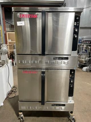 Blodgett Commercial Stainless Steel Natural Gas Powered Double Stacked Dual-Flow Convection Oven! With Thermostatic Controls! With Wired Oven Racks! On Casters! 2X Your Bid Makes One Unit!