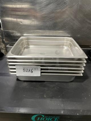 Winco Commercial Stainless Steel Half-Size Hotel/Steamtable Pan! Model: SPJH-202! 6X Your Bid!