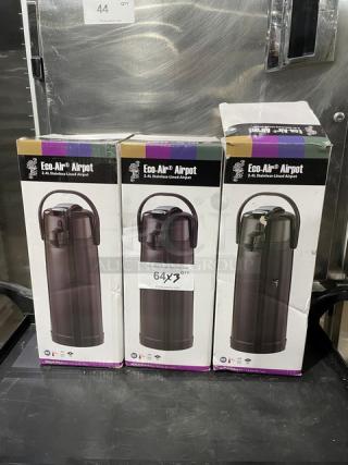 BRAND NEW! Service Ideas Eco-Air Series Commercial Black 2.4 L. Stainless-Lined Portable Air Pot! Model: ECALS22PBLK! 3X Your Bid!