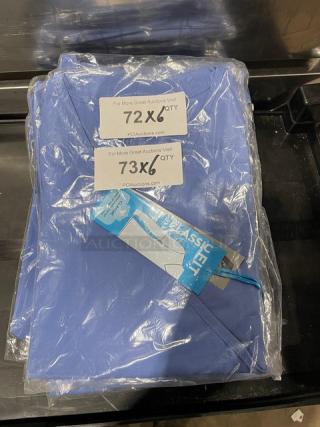BRAND NEW! Scrub Zone Commercial Blue XXL Classic Fit Top! Model: M083436! 6X Your Bid!