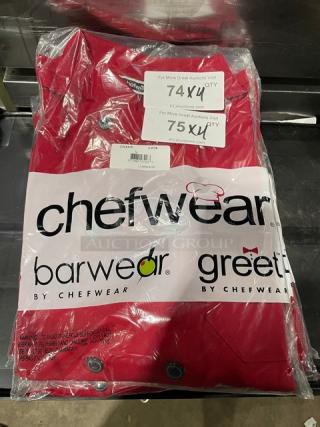 BRAND NEW! Chefwear Commercial Red L-Size Bar/Greet Wear! Model: CW78! 4X Your Bid!