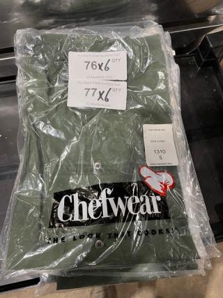 BRAND NEW! Chefwear Commercial Green S-Size Bar Shirt! Model: 1310! 6X Your Bid!