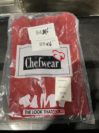 BRAND NEW! Chefwear Commercial Red 2X-Size Bar Shirt! Model: 1310! 6X Your Bid!