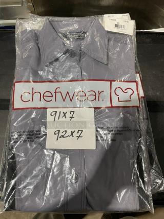 BRAND NEW! Chefwear Commercial Gray XS-Size Bar/Chef Shirt! Model: CW100! 7X Your Bid!