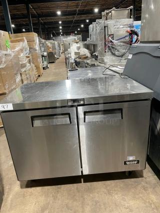 Bison Commercial Stainless Steel 2 Door Undercounter Worktop Refrigerator! Model: BUR-48 SN: BUR-4800318102600K80028! 115V 1 Phase! On Casters! - Item #1190372