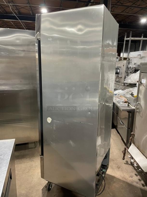 True Commercial Stainless Steel Solid Single Door Reach In Freezer! With Poly Coated Wire Racks! Model: T-23F SN: 1-4809767! 115V 1 Phase! On Casters! - Image 4 of 10
