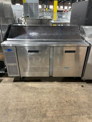 Randell Commercial Stainless Steel 2 Door Refrigerated Bain Marie Style Mega Top Slad/Sandwich Prep Table! With Poly Coated Wire Rack! Model: 9040K-7 SN: W152549-1-1! 115V 1 Phase! On Casters! - Item #1190433
