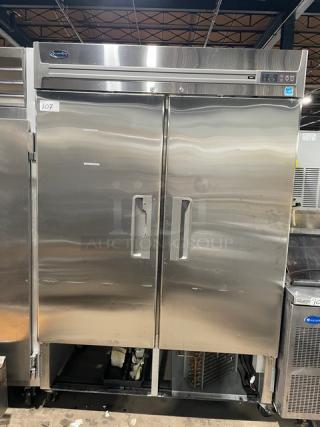 Superior Commercial Stainless Steel Solid 2 Door Reach In Freezer! Energy Star Certified! With Poly Coated Wire Racks! Model: F49-S SN: 12020031! 115V 1 Phase! On Casters! - Item #1190438