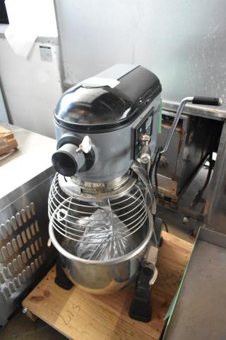 BRAND NEW SCRATCH AND DENT! 2022 Hobart Centerline HMM20 Metal Commercial 20 Quart Planetary Dough Mixer w/ Stainless Steel Mixing Bowl, Bowl Guard, Paddle, Whisk and Dough Hook Attachments. 115 Volts, 1 Phase. - Item #1192461