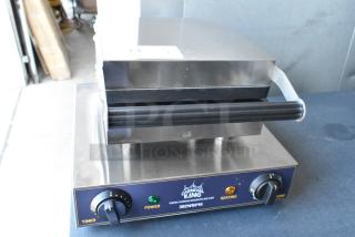 BRAND NEW SCRATCH AND DENT! 2024 Carnival King 382WBS46 Stainless Steel Brussels Style Waffle Maker with Timer. 120 Volts, 1 Phase.