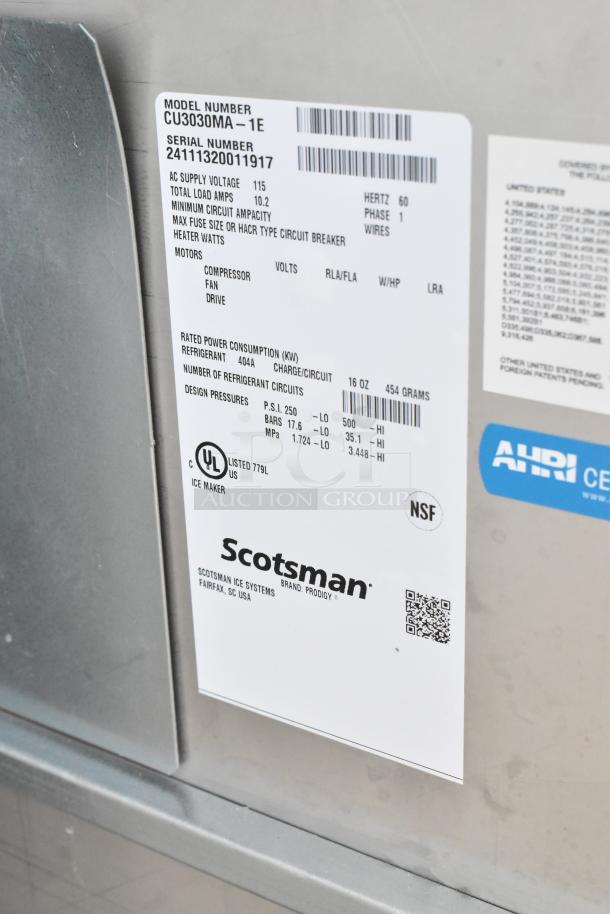 BRAND NEW SCRATCH AND DENT! 2024 Scotsman CU3030MA-1E Prodigy® Series 30" Undercounter Medium Cube Ice Machine - 313 lbs. - Image 8 of 8