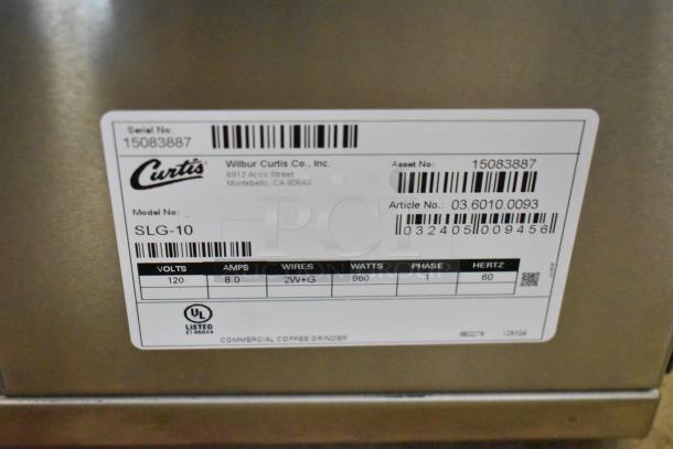 BRAND NEW SCRATCH AND DENT! Curtis SLG-10 Automatic 5 lb. Coffee Grinder. 120 Volts, 1 Phase. - Image 5 of 5