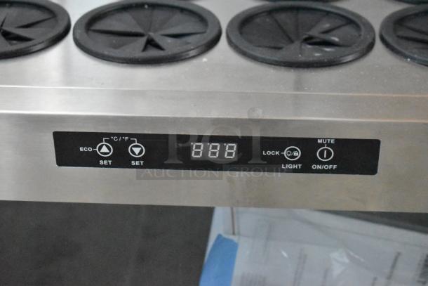 Stainless steel electric warming drawer, digital controls, eco mode, temperature settings, excellent condition.