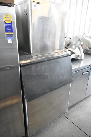 Hoshizaki KMD-410MAH Stainless Steel Commercial Ice Head on Commercial Bin. 115 Volts, 1 Phase. - Item #1192524