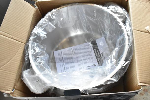 New stainless steel cookware in original packaging with instruction manual. Box open, item in pristine condition.