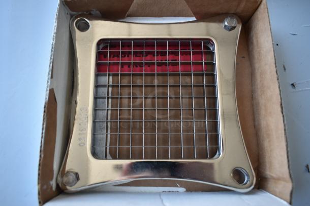 Metal grid slicer in box, mint condition. Stamped "03.16.2023" on the side. Ideal for precise cutting tasks.