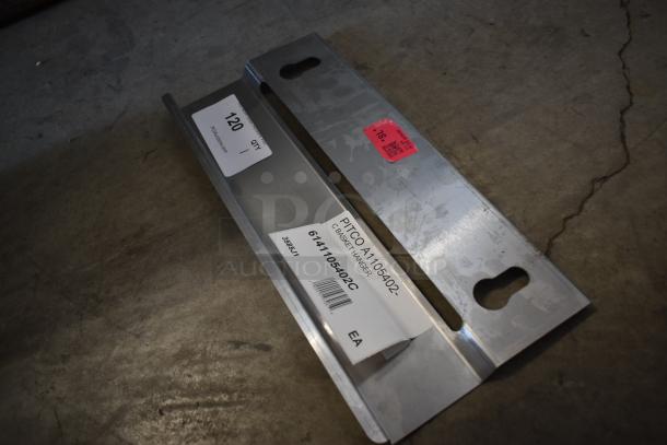 Pitco basket hanger A1105402C, metal, new condition. Labels indicate part number, quantity 120, and size 7.5.
