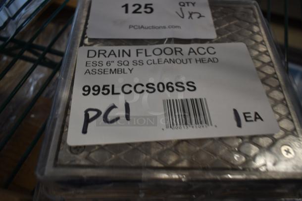 2 BRAND NEW SCRATCH AND DENT! 995LCCS06SS Zurn Elkay LC-CS06SS 6" Square Stainless Steel Floor Drain Access / Cleanout Head for LC Series Modular Drain System. 2 Times Your Bid! - Image 2 of 3