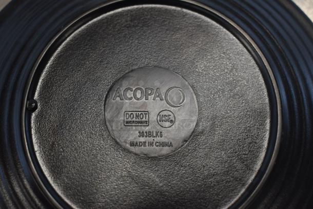 4 BRAND NEW SCRATCH AND DENT! Boxes of 12 Acopa 303BLK6 Acopa Izumi 6" Matte Black Melamine Coupe Plate. 4 Times Your Bid! - Image 2 of 4